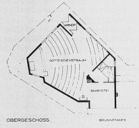 Foto des Grundrisses der Brunnenkirche